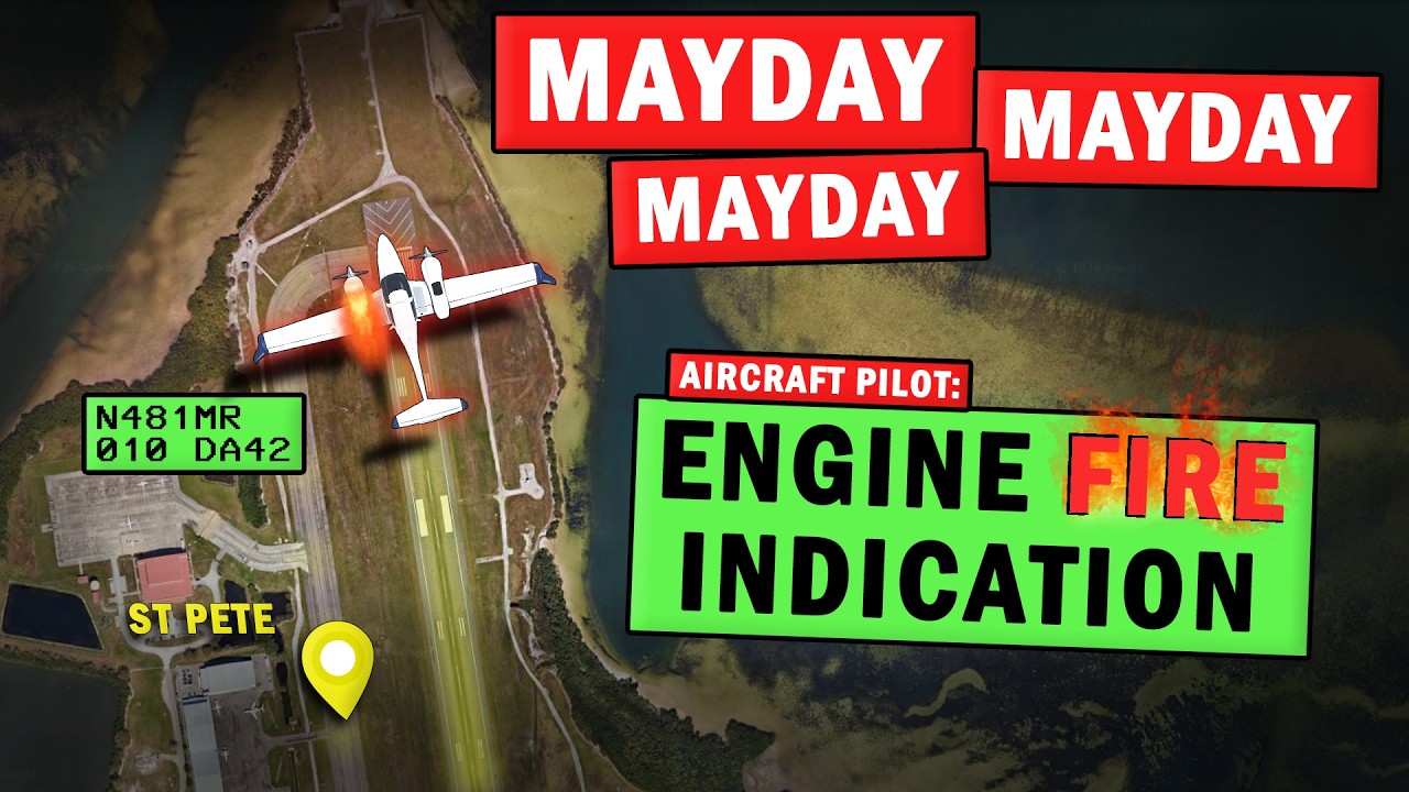 Left ENGINE FIRE INDICATION After Takeoff | Emergency Landing at St Pete, FL