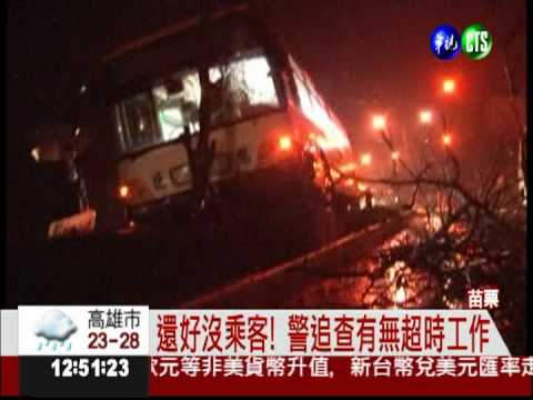 開車開到睡著! 公車司機撞路樹