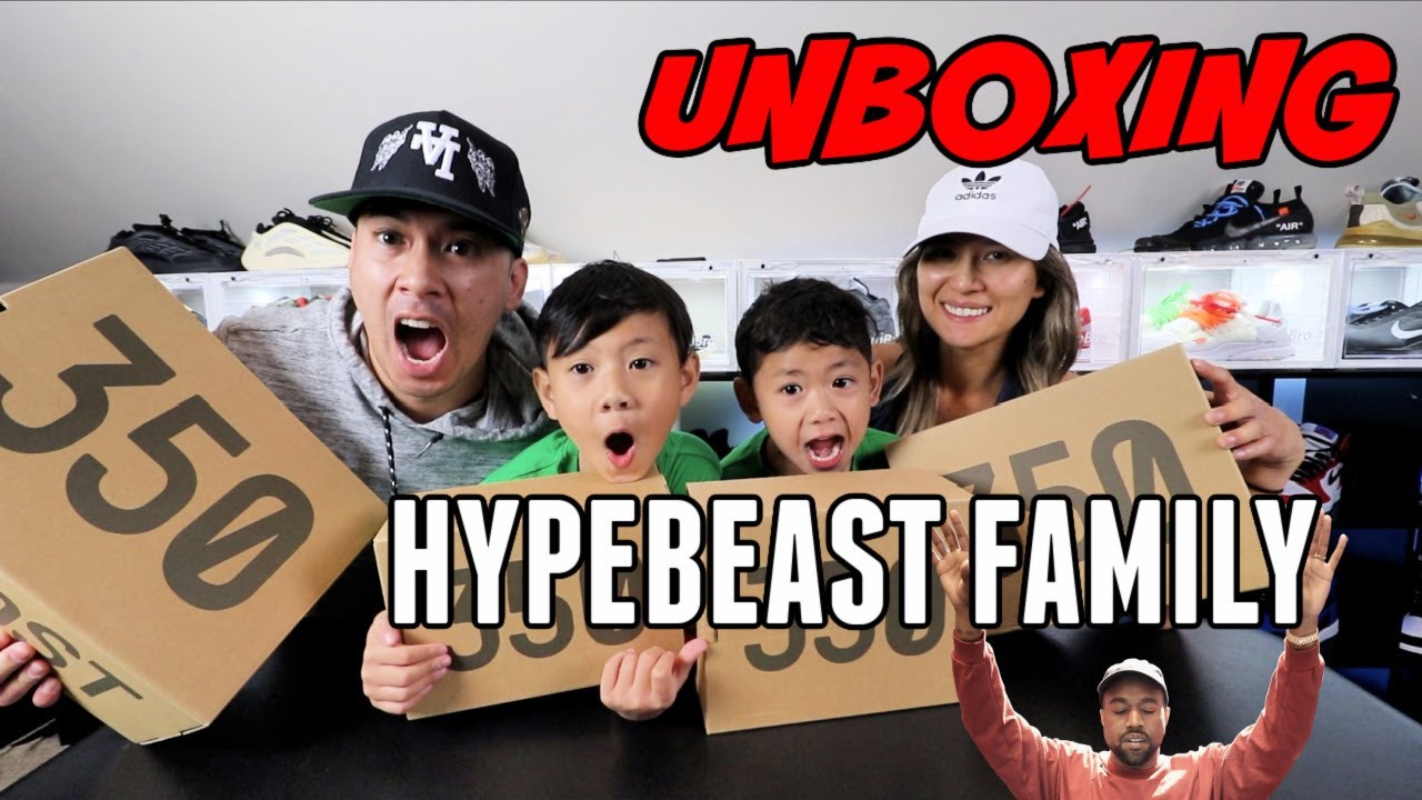MONEY SIZE $$ WHOLE FAMILY GETS YEEZY !!! HYPEBEAST FAMILY SNEAKER UNBOXING