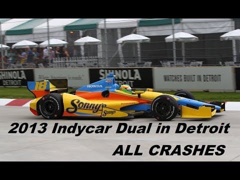 All Indycar Crashes from the 2013 Indy Dual in Detroit