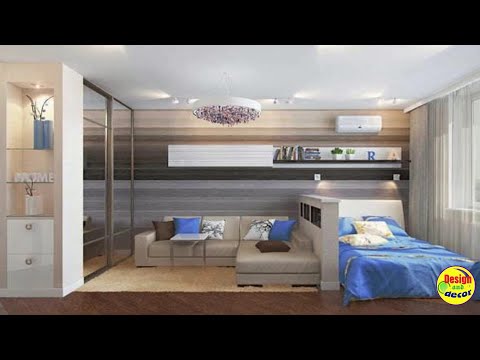 Design ideas for a Living room and bedroom in one space.