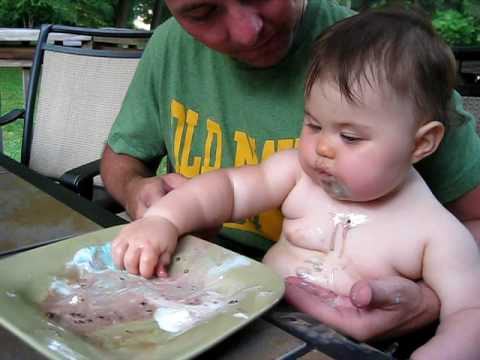 Eating cake on 1st b-day @ B&G's house