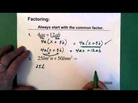 1. Polynomials: Factoring Common Monomials
