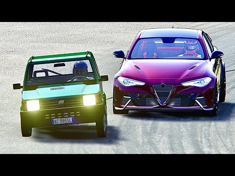 Alfa Romeo GTAm vs Fiat Panda Monster at Top Gear Track