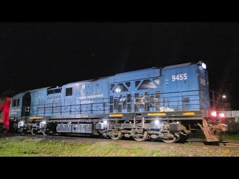[4K] Tren cargado de Trenes Argentinos Cargas con la CRRC CDD-3A1 9455 pasando por Marcos Juárez!!!!