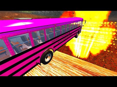 Beamng drive - Jumping In Wall Of Fire Burning Car Crashes #2