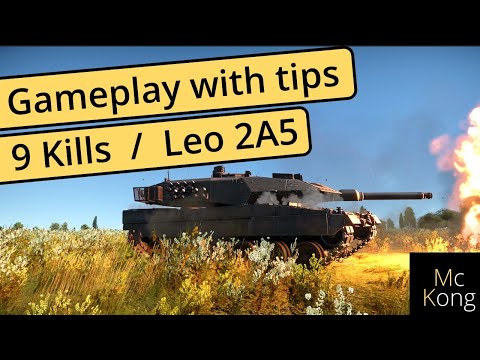 Leopard 2a5 gameplay with 9 kills - higher tier in war thunder