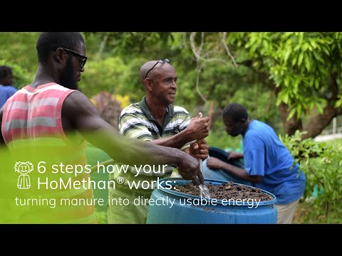 6 Steps how your HoMethan turns manure and waste into directly usable energy  (off-the-grid)