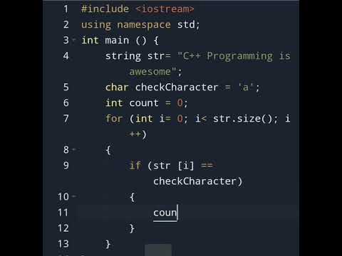 C++ Program to Find the Frequency of Characters in a String ⚡ #education #programming #shorts