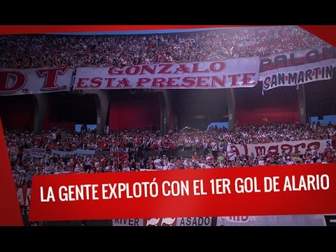 "River vs Quilmes: La gente explotó con el 1er gol de Alario" Barra: Los Borrachos del Tablón • Club: River Plate