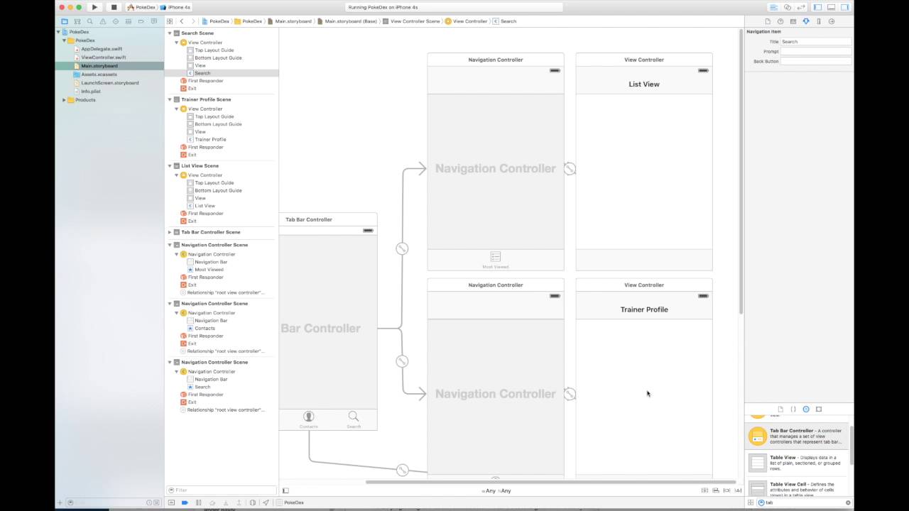Tab Bar Controller (Part 2) - Setup Navigation Controllers