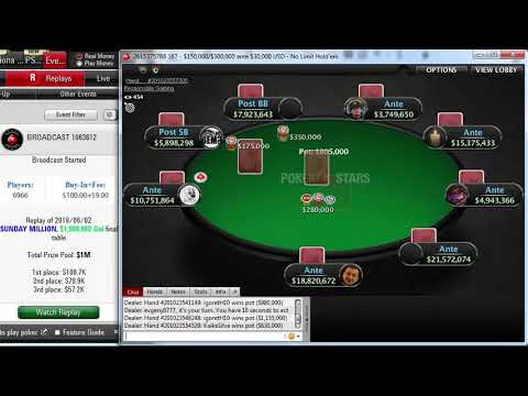 Replay |"pimenta7" vs "evgeny0777" Final table PokerStars $109 SUNDAY MILLION, $1M Gtd Jun 02, 2019