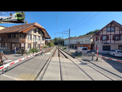 ★ 4K 🇨🇭 Laupen - Bern - Langnau, cab ride Switzerland [09.2022] Führerstandsmitfahrt