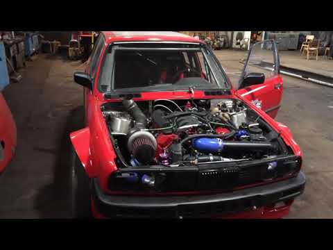 BMW E30 500hp V8 turbo cold idle.