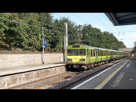 Irish Rail 8100 class Dart train arrives and departs Glenageary, Co Dublin