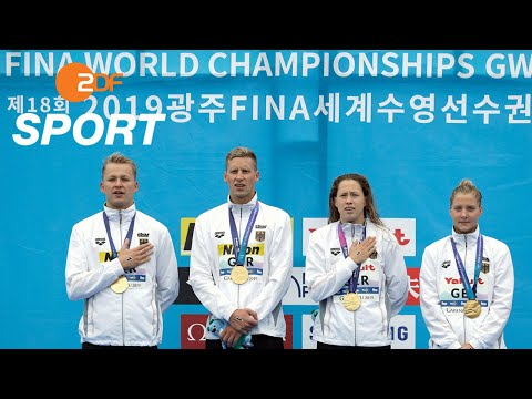 Deutsche Staffel gewinnt Freiwasser-Gold - Freiwasser, 4x 1,25 km Staffel | Schwimm-WM 2019 - ZDF