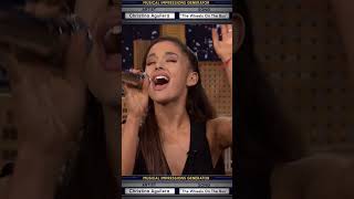 #ArianaGrande channels #ChristinaAguilera in Wheel of Musical Impressions. #shorts