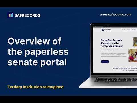 Overview of the Paperless Senate Portal | SAFRecords Guide | FlexiSAF