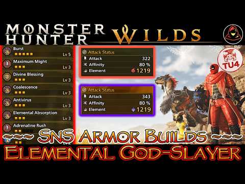 1219 ELEMENT IS BROKEN! The Elemental God Slayer SnS Build | MH Wilds TU4