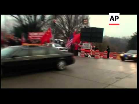 Hu arrives for State visit,  motorcade, Capitol Hill reax
