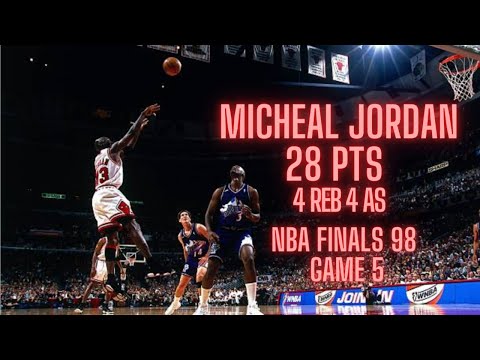 Michael Jordan Highlights 28 PTS 4 REB 4 AS NBA Finals 1998 Game 5 Jazz vs Bulls