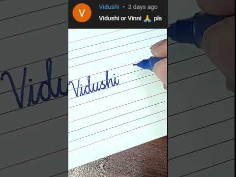 “Vidushi Vinni” How to Write Your Name in Cursive Writing | #shorts