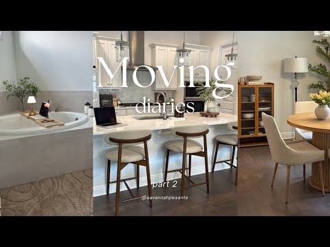 MOVING VLOG PT2: house organization, furniture shopping + building, unboxing hauls, decorating!!