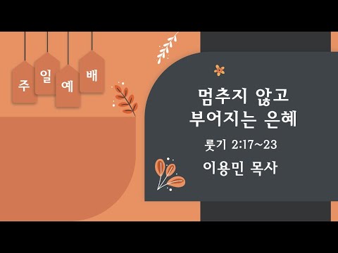 멈추지 않고 부어지는 은혜 룻기 2:17~23 이용민 목사 20220327pm