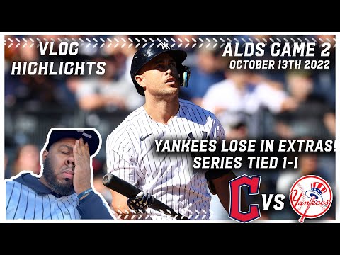 YANKEE FAN REACTION ALDS GAME 2 GUARDIANS VS YANKEES | STANTON BOMB BUT THE YANKEES LOSE IN EXTRAS!