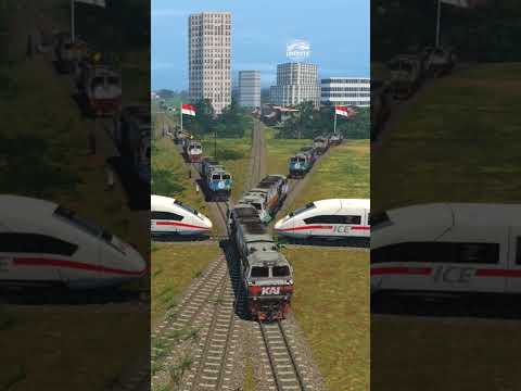 ICE High Speed ​​Stopped, Many Locomotives Passing  #train #railroad #railtrack #railway #trains