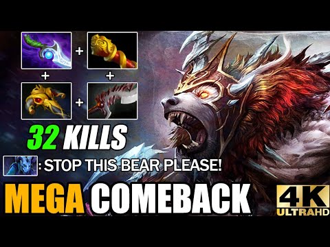 Crazy Monster Unleashed Ursa Non-Stop Killing Epic Mega Creeps Comeback 7.29 Dota 2