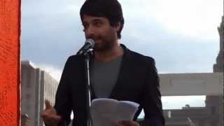 Jack Layton anniversary celebration (2)--Jian Ghomeshi & Raffi--Toronto City Hall-2012-08-22