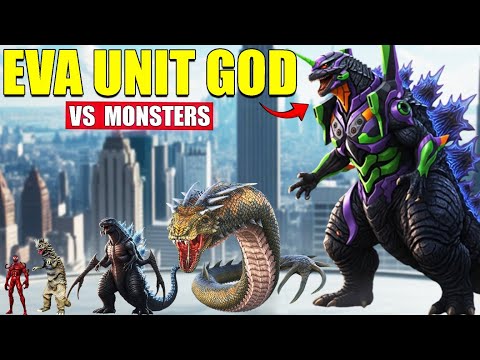 Eva Unit Godzilla vs Giant Monsters | 3D Monster Size Comparison 2025