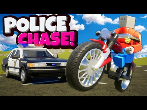 Motorcycle Police Chase Ends in MASSIVE Crashes in Brick Rigs!