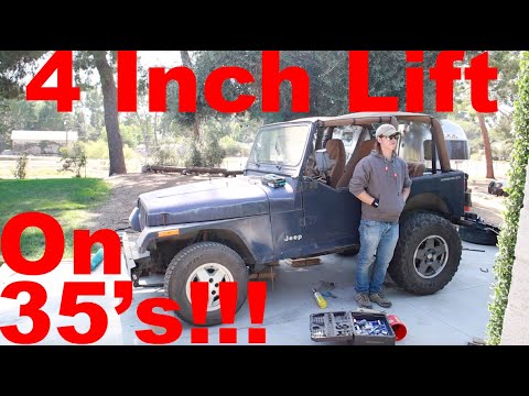 Lifting Our 1993 Jeep Wrangler!!! A Jeep 4 inch Rough Country lift on 35's!!!