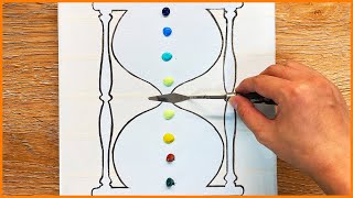 Hourglass Silhouette Painting | How to Draw Ocean&Autumn