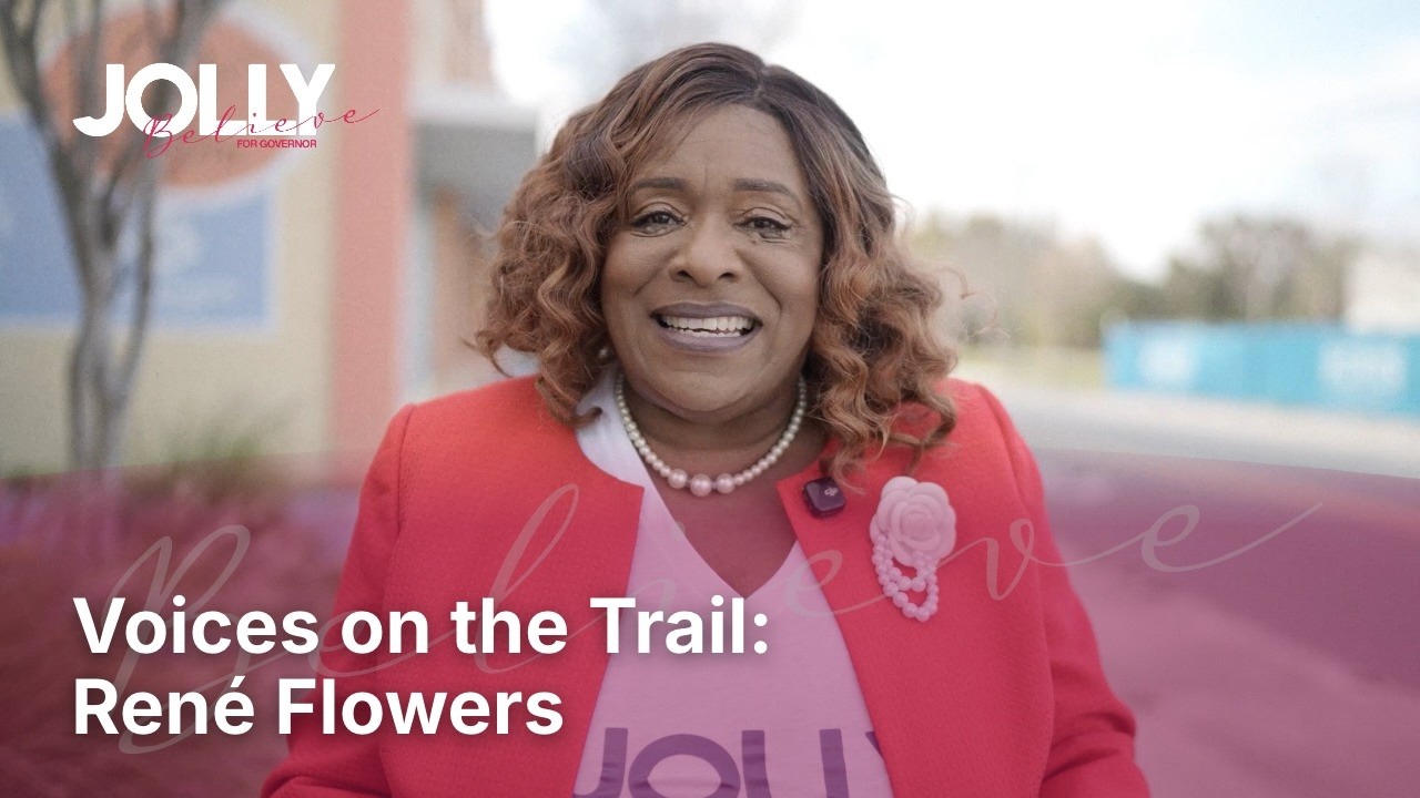 Rene Flowers of St. Petersburg speaks on the trail about legislators who once served locally