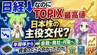 日経平均は下落、TOPIXは最高値…日本株で何が起きている？