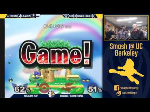 Berkeley Arcadian 2017 - Melee Doubles Grand Finals: Aeoluxar & Nardis vs Sun & Unabletable