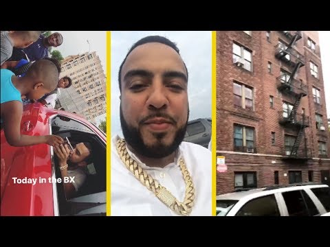 French Montana "Goes Back To His Old Hood & Signs Albums For Kids"