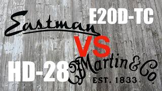 Video thumbnail for Martin HD-28 vs Eastman E20D-TC Acoustic Guitar Comparison Demo Video at GuitarHotline by GuitarHotline