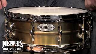 Video thumbnail for Pearl 14x5 Sensitone Premium Beaded Brass Snare Drum - Patina Finish by Memphis Drum Shop