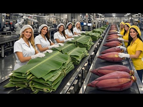 Inside the Largest High-Tech Banana Factory: How Banana Leaves and Blossoms Are Processed