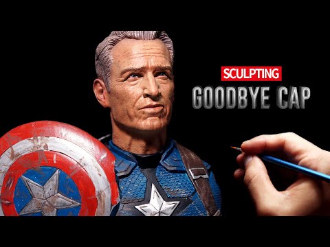 Sculpting Realistic Old Captain America Steve Rogers Sculpture Timelapse - Avangers Endgame