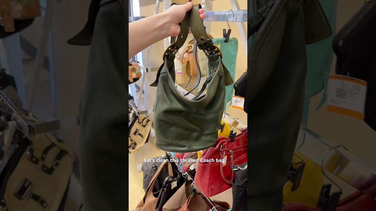 ASMR ✨restoring this thrifted Coach bag #coachbags #thriftedfinds #thrift #beforeandafter#cleantok