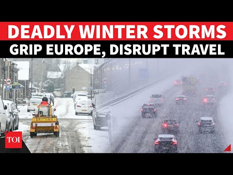 Europe Winter Crisis: 6 Killed, Snow Snarls Travel Across North | Flights Cancelled