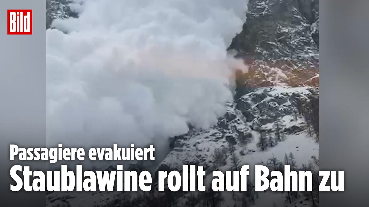 Schweizer Zug evakuiert: Staublawine erfasst Bahn in den Alpen