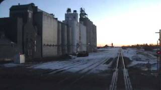 preview picture of video 'Empire Builder westbound - Dawn call at Rugby ND 2008-11-27'