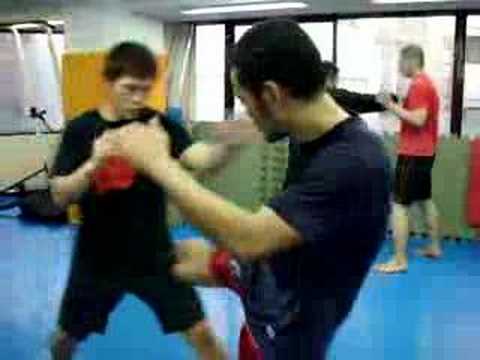 low kick counter attack! ローキックに対してＩＮをとる！