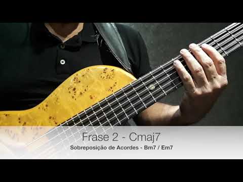 Como improvisar no baixo na escala maior  usando sobreposição de arpejos.